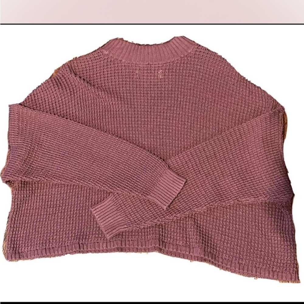 Hollister Cropped Waffle Knit Sweater - Picture 3 of 5